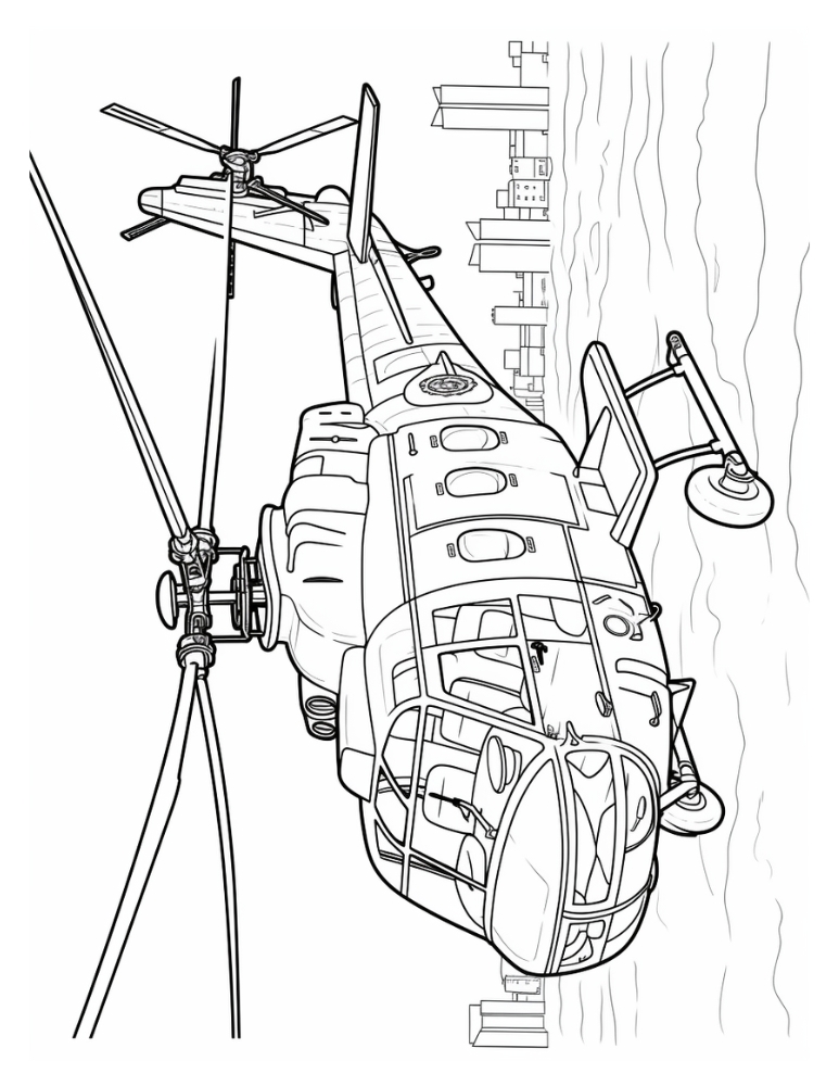 Free printable helicopter coloring pages