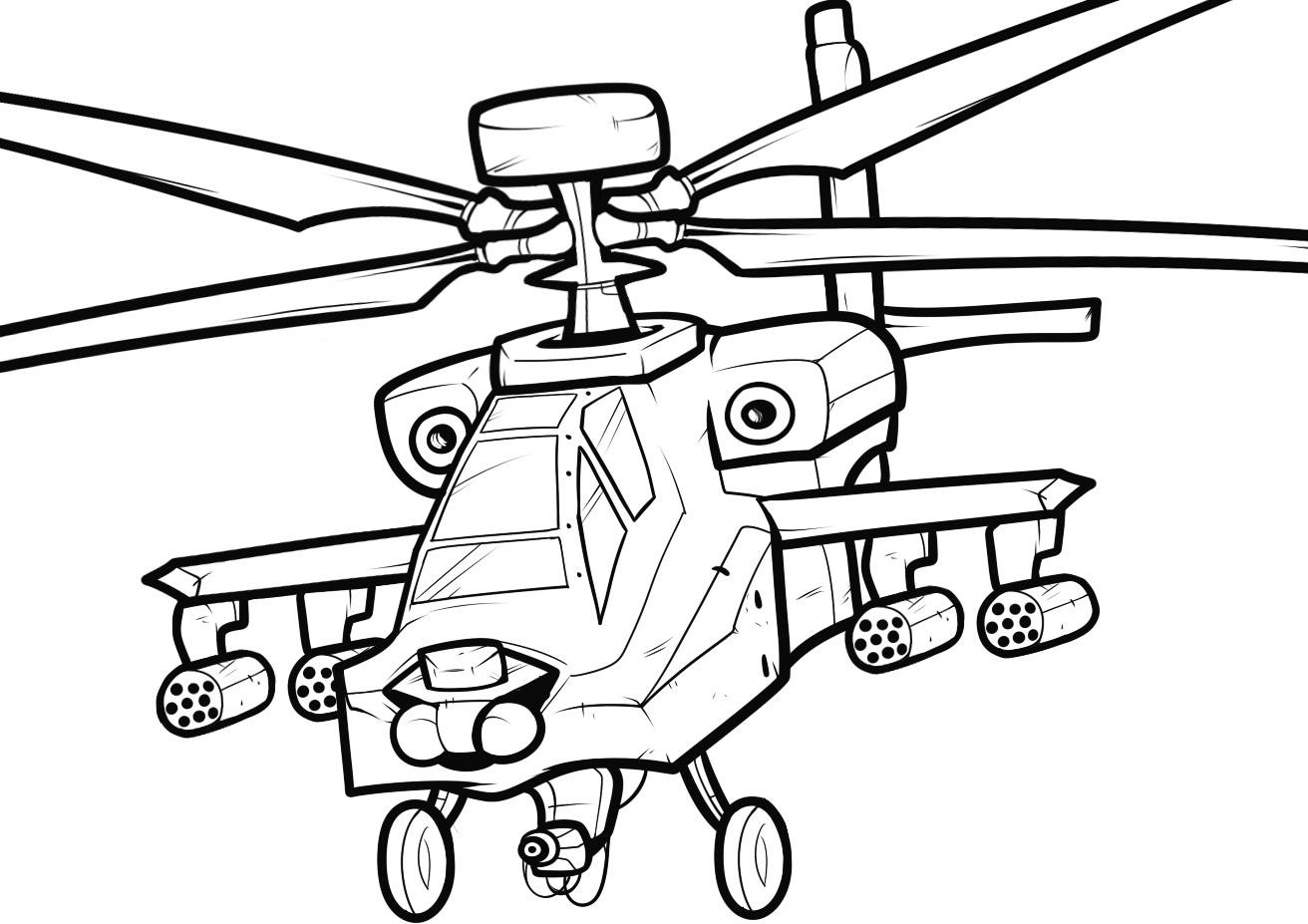 Free printable helicopter coloring pages for kids