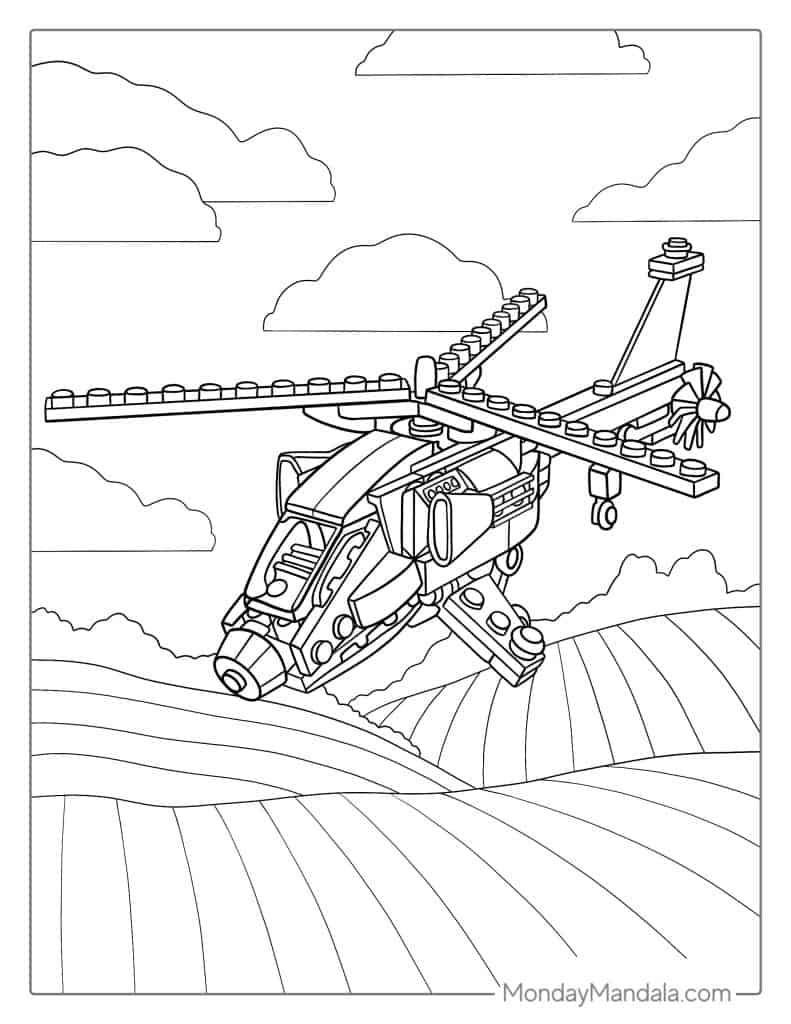 Helicopter coloring pages free pdf printables