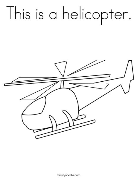 This is a helicopter coloring page