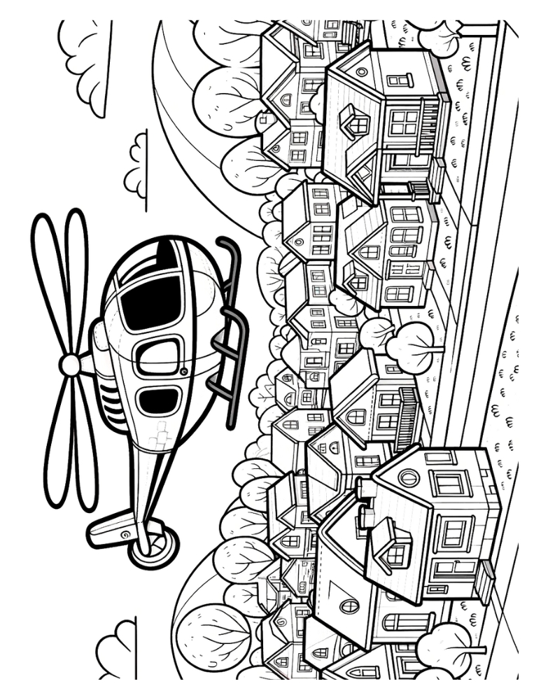 Free printable helicopter coloring pages