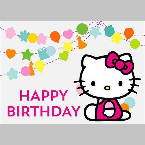 Birthday card hello kitty confetti