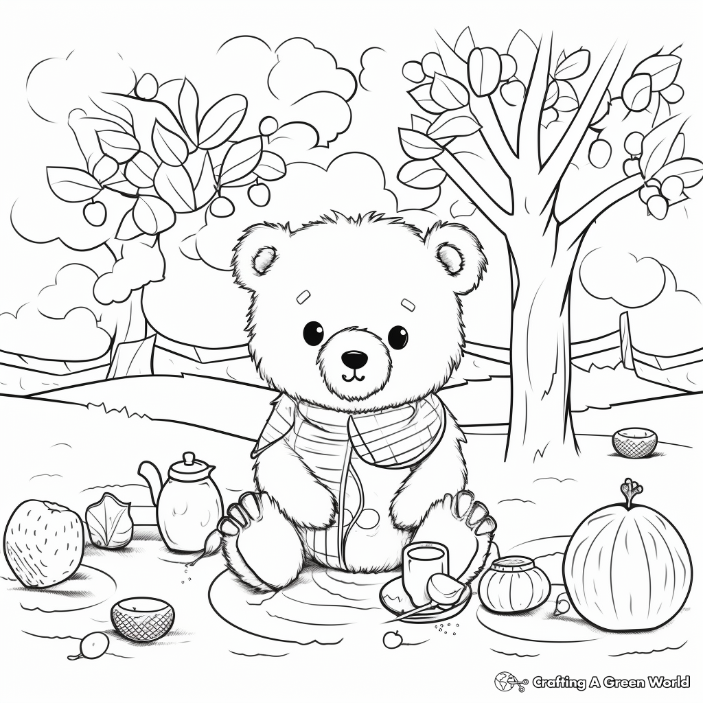 Hibernating bear coloring pages