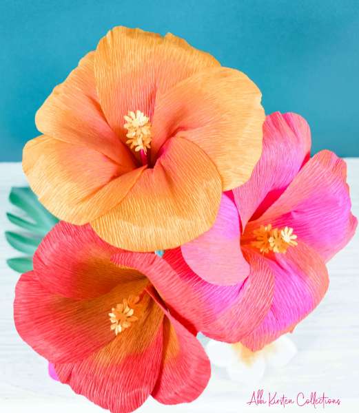 Diy hibiscus flower template how to make crepe paper flowers
