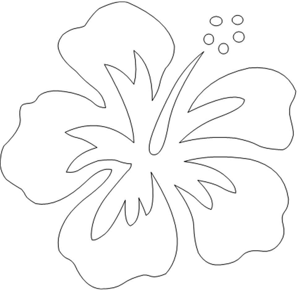Printable hibiscus par flower template