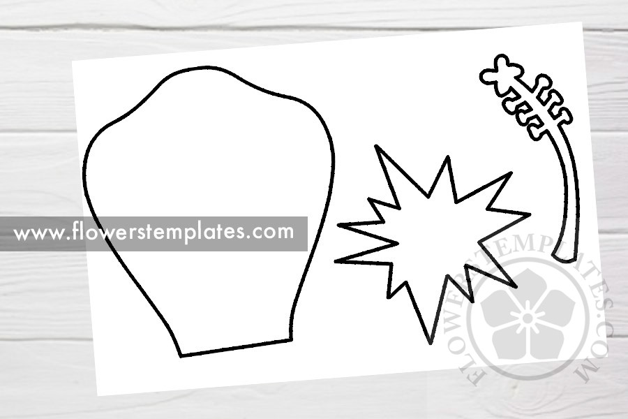 Hawaiian paper flower craft template