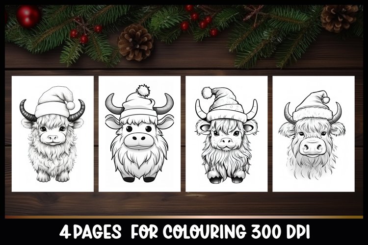 Cute highland cow coloring book pages i kids