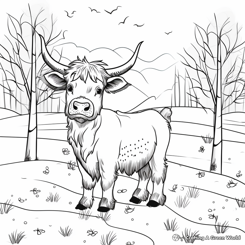 Highland cow coloring pages