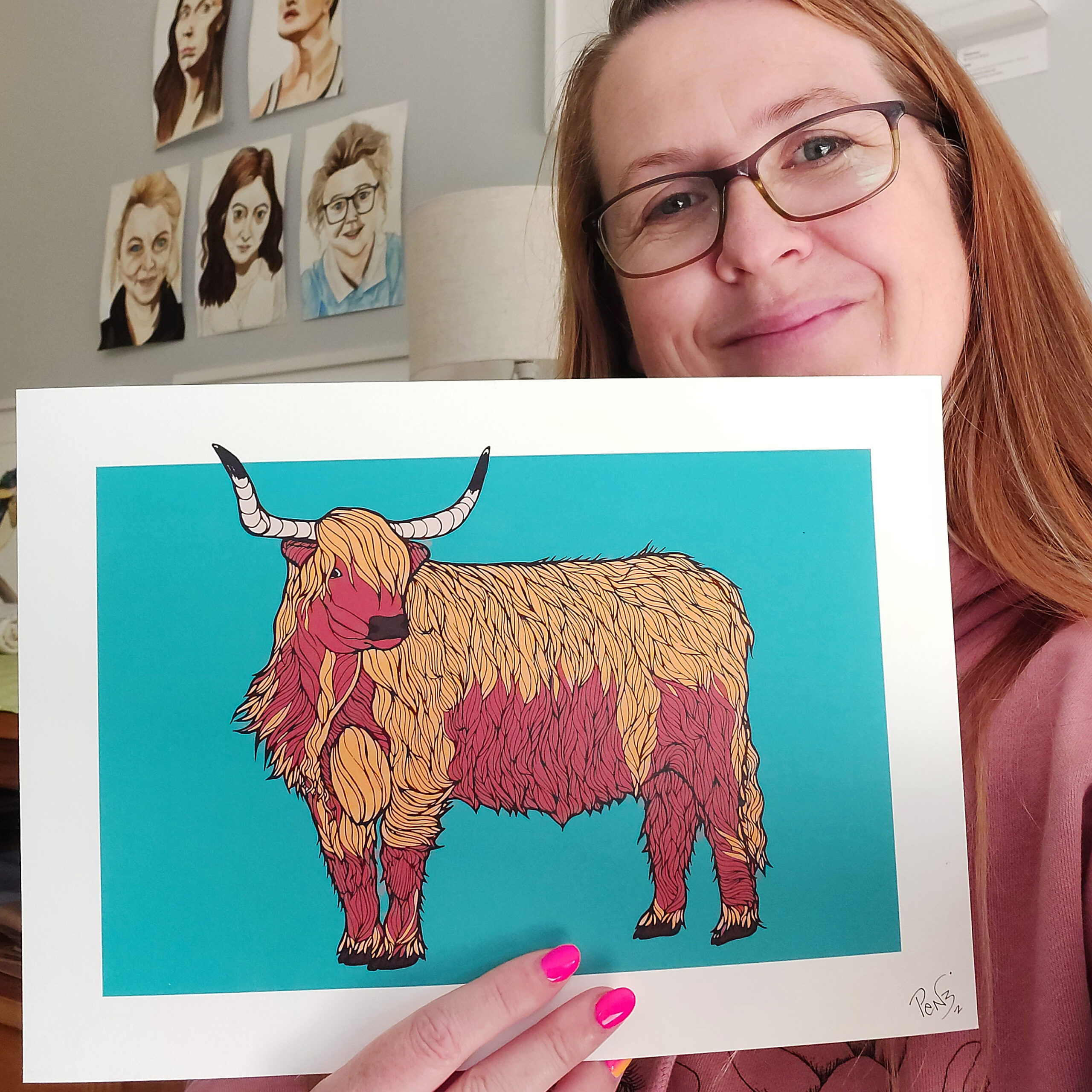 Highland cow art print
