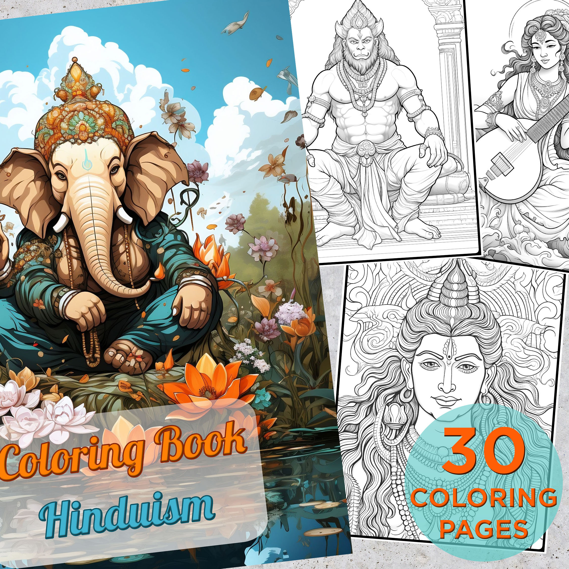 Hinduism coloring pages adults printable coloring page hinduist religion hindu religion drawings coloring pages book