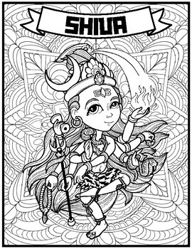 Mindfulness hindu mythology coloring pages mindfulness hindu gods goddesses