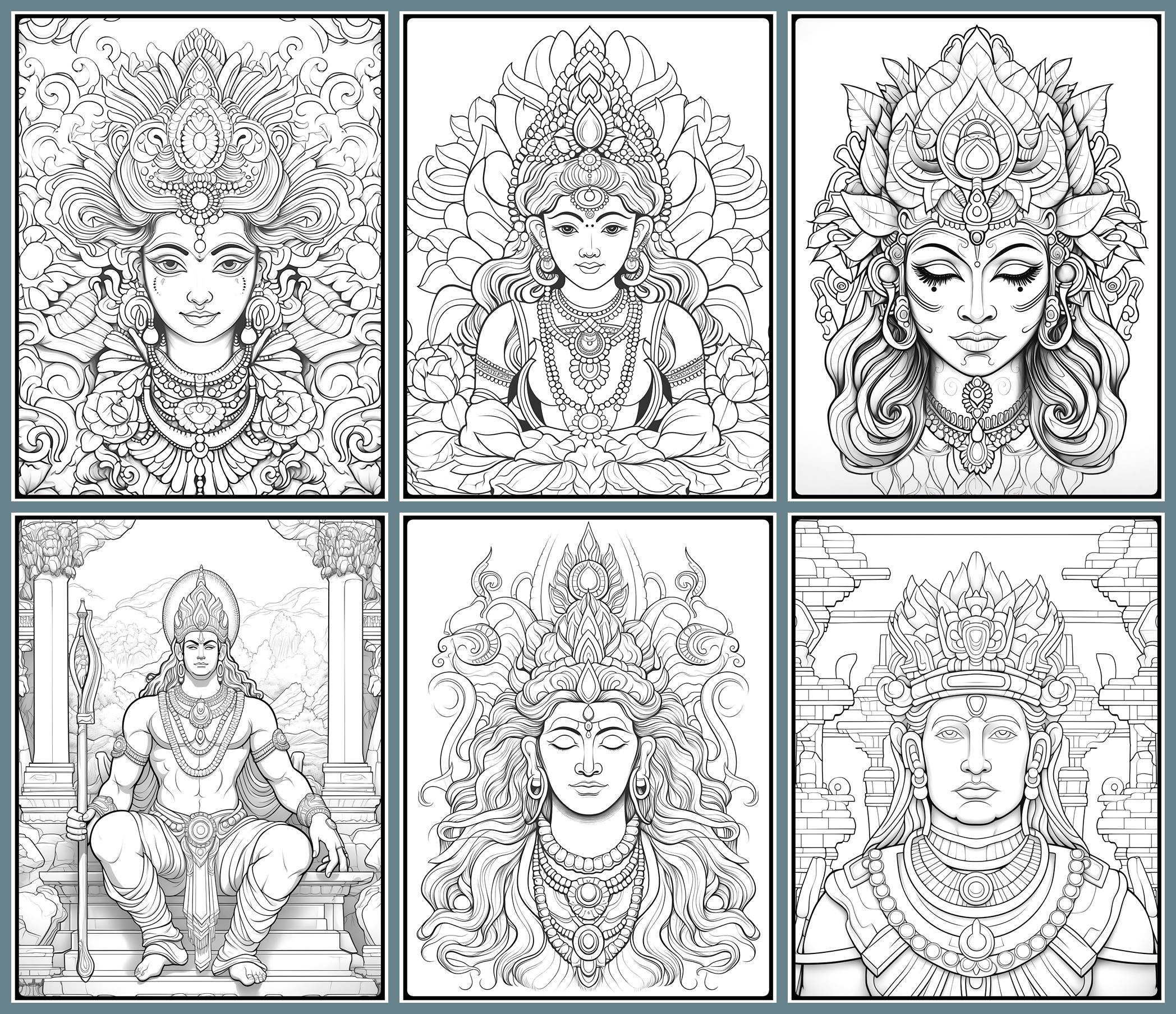 Hinduism coloring pages adults printable coloring page hinduist religion hindu religion drawings coloring pages book