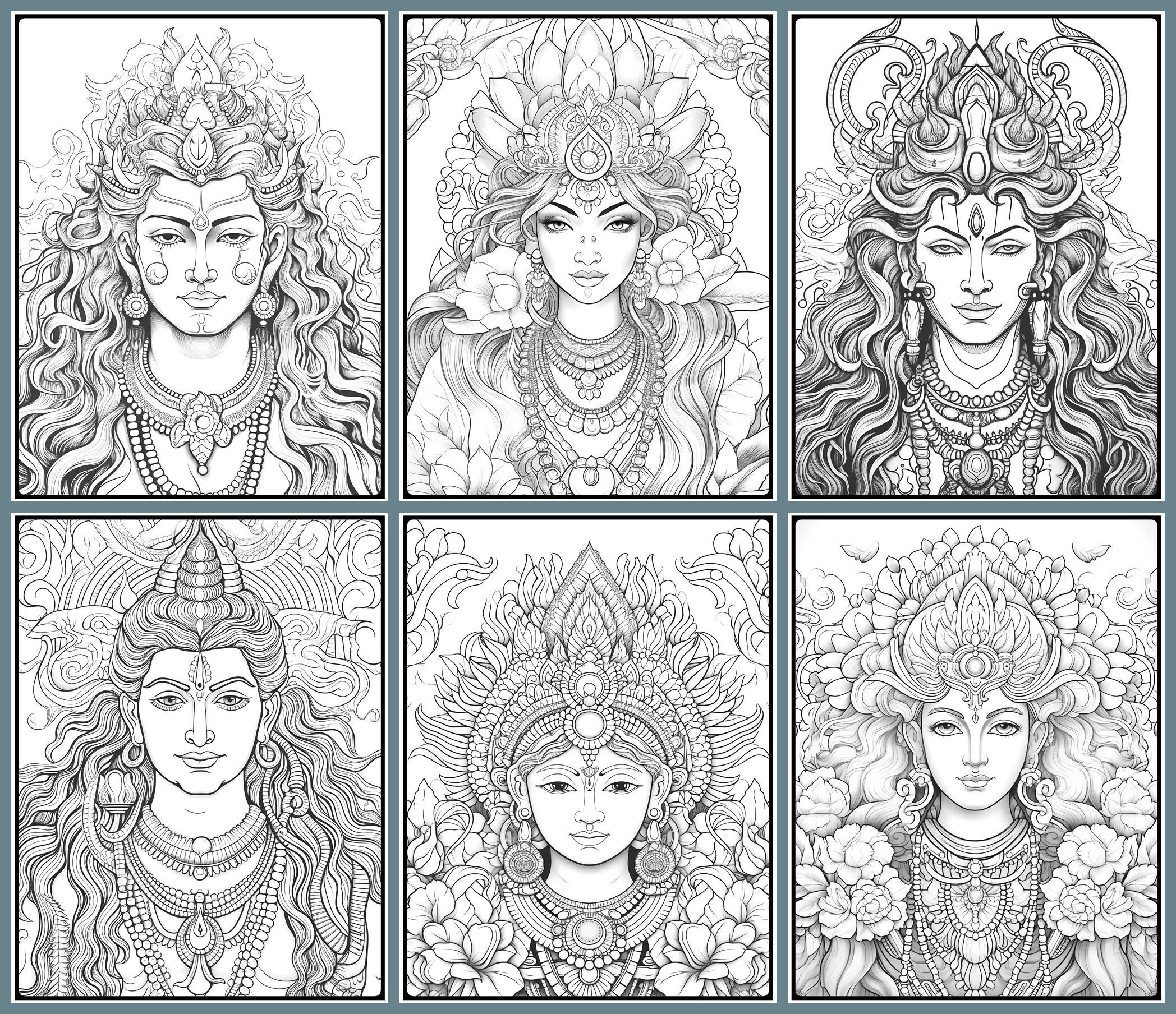Hinduism coloring pages adults printable coloring page hinduist religion hindu religion drawings coloring pages book