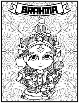 Mindfulness hindu mythology coloring pages mindfulness hindu gods goddesses