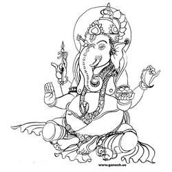 Coloring page hindu mythology ganesh gods and goddesses
