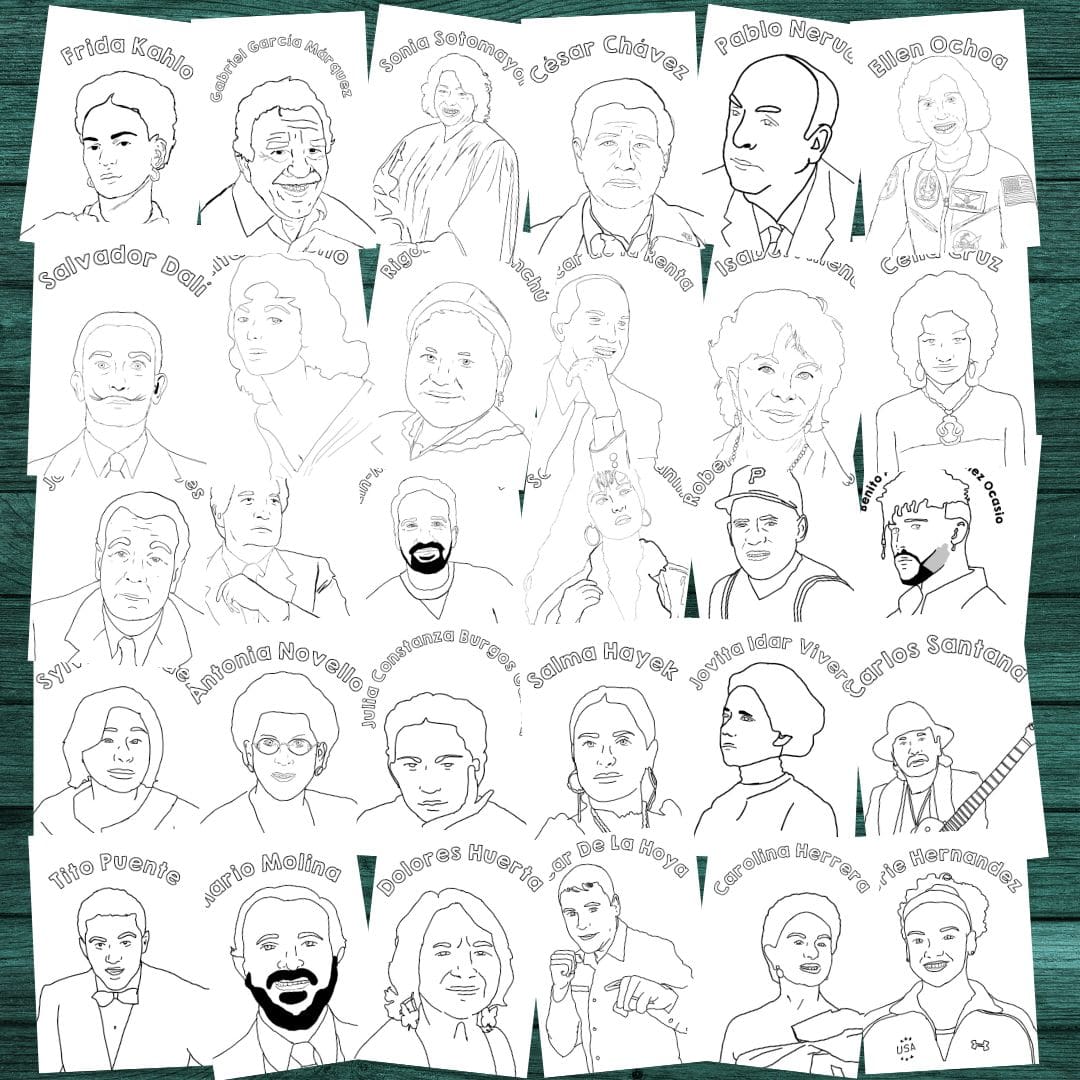 Hispanic heritage coloring pages collection