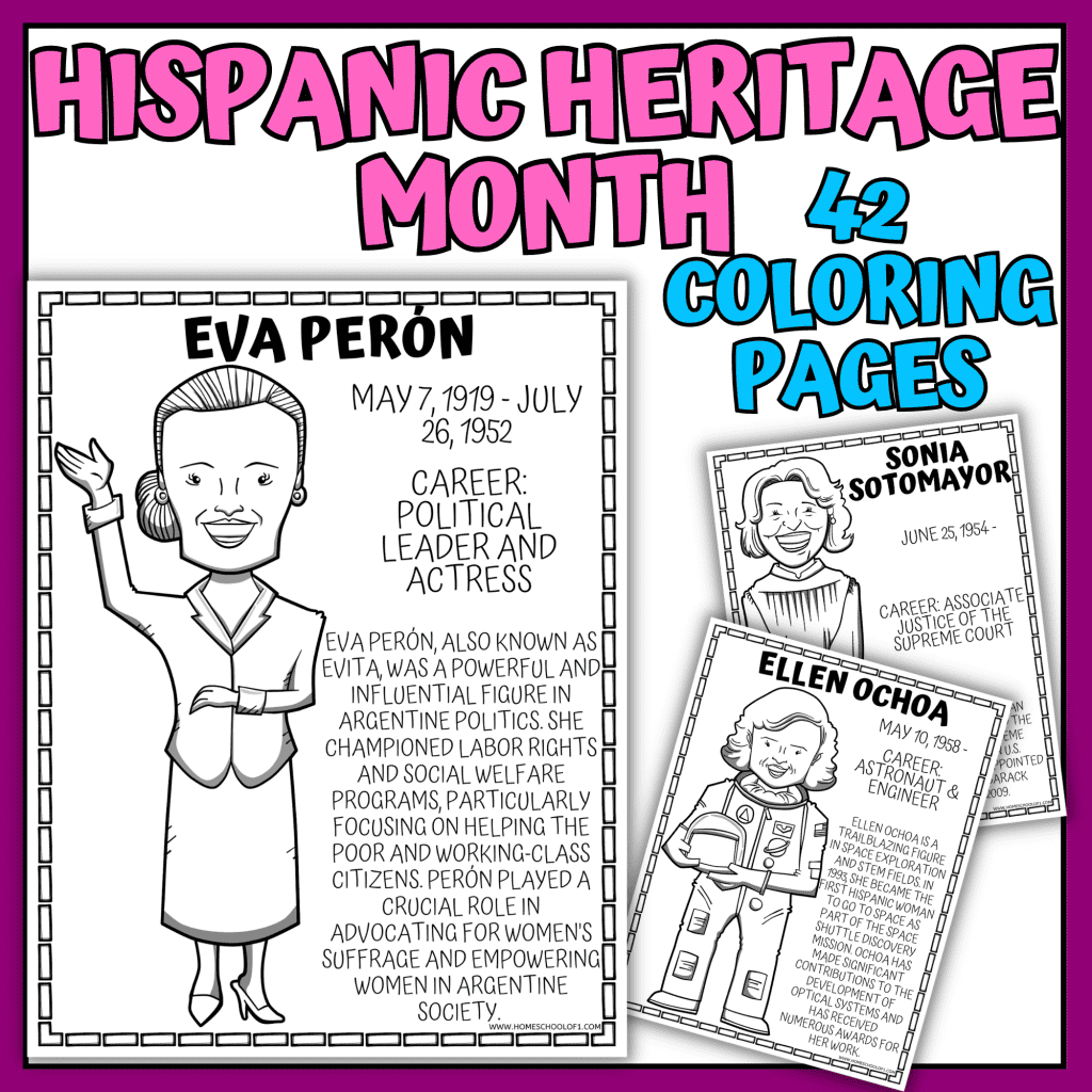 Hispanic heritage month coloring pages
