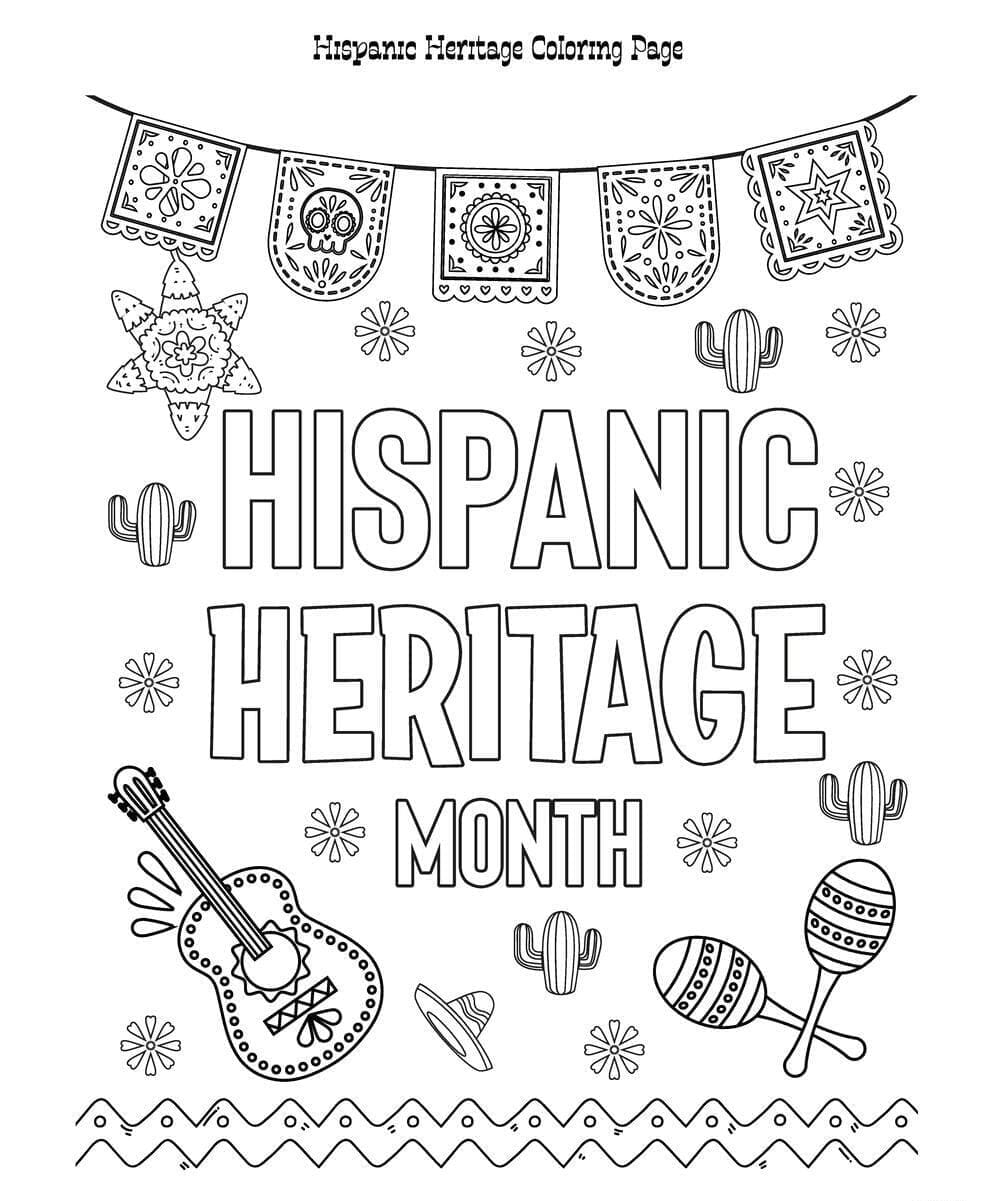 Free hispanic heritage month coloring page