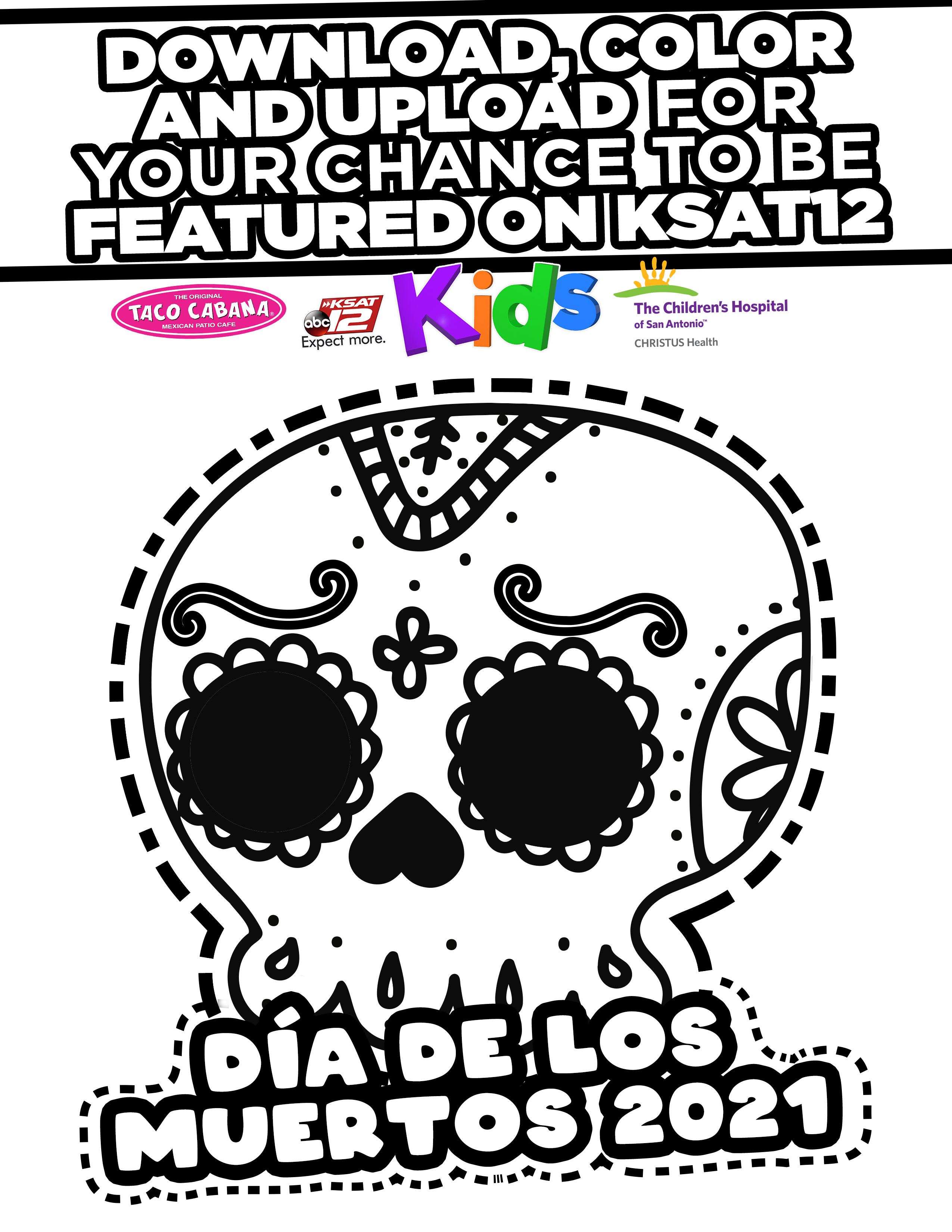 Hispanic heritage month coloring contest decorate a calavera and get a shot at scoring an ipad mini