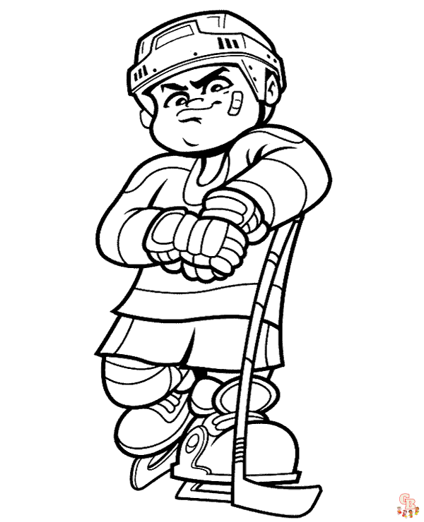 Enjoy the game with hockey coloring pages