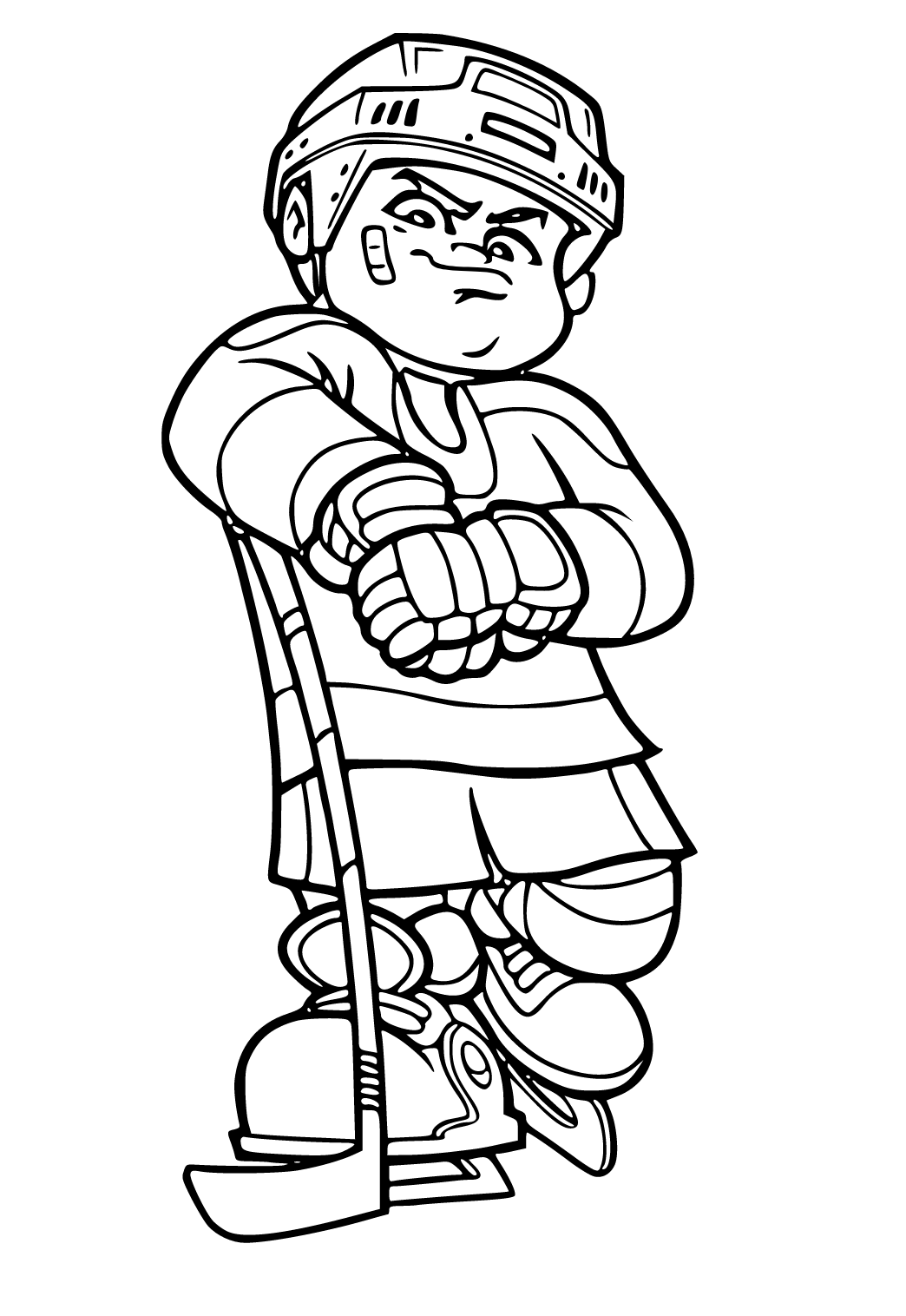 Free printable sports hockey coloring page for adults and kids