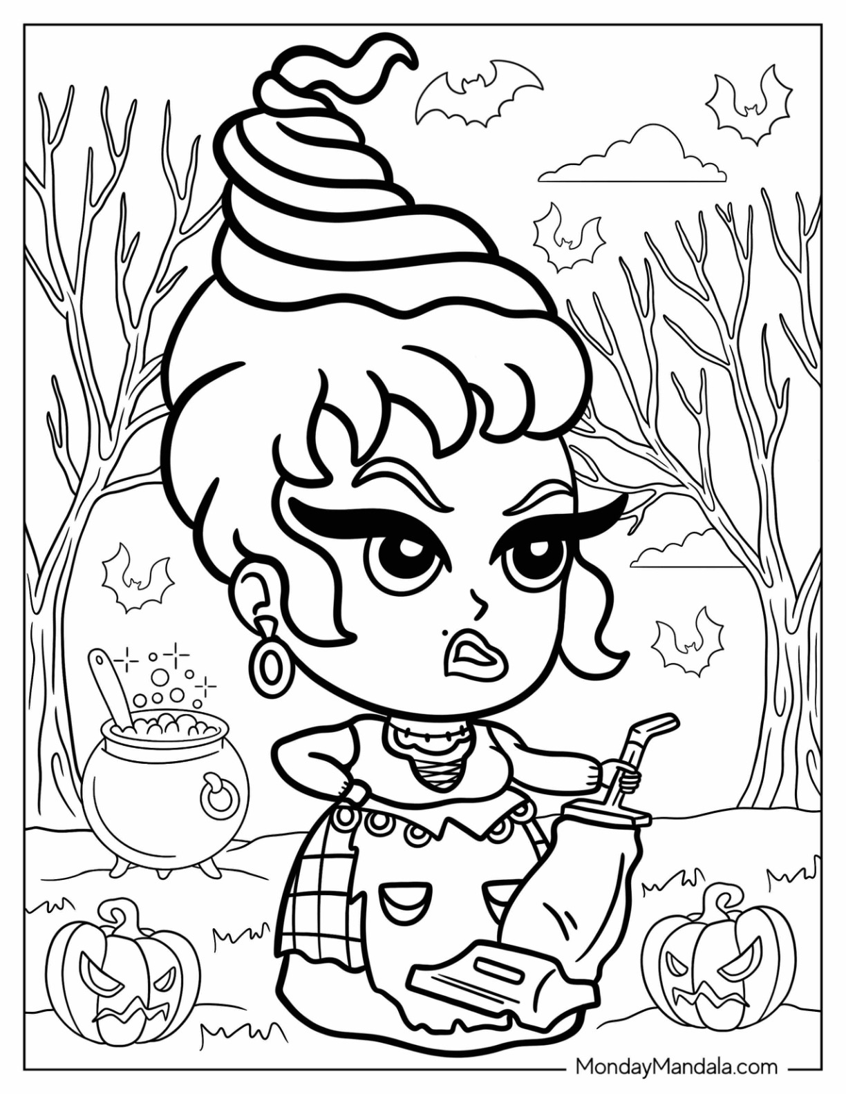 Hocus pocus coloring pages free pdf printables