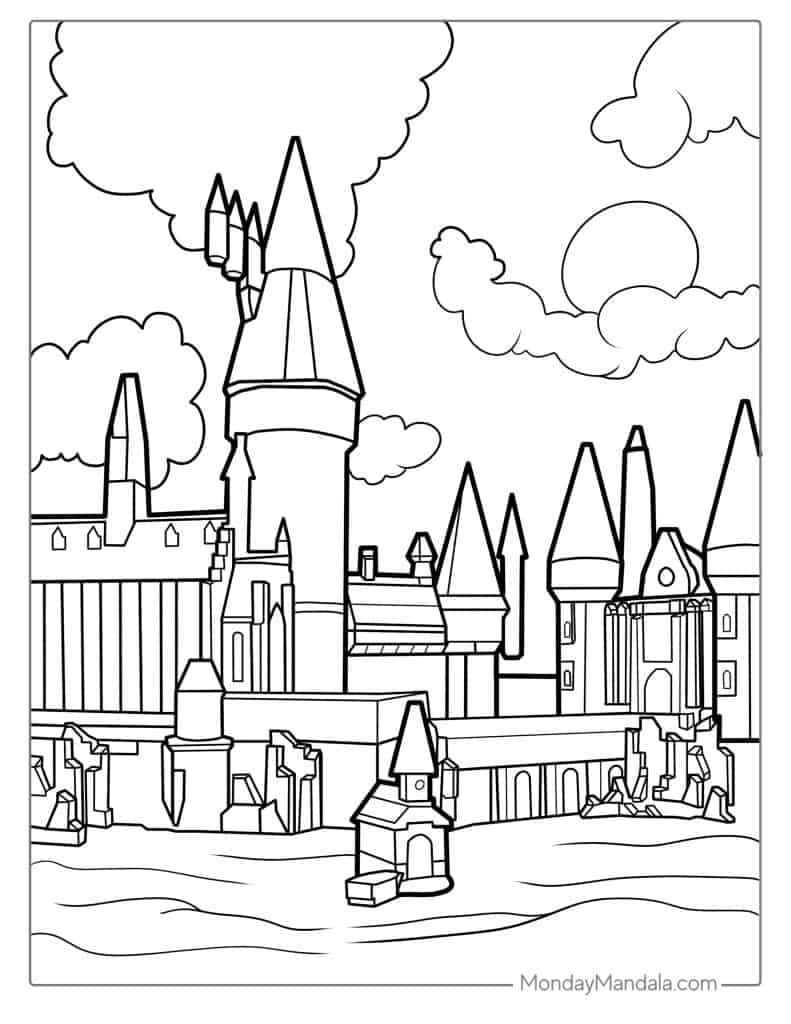 Castle coloring pages free pdf printables