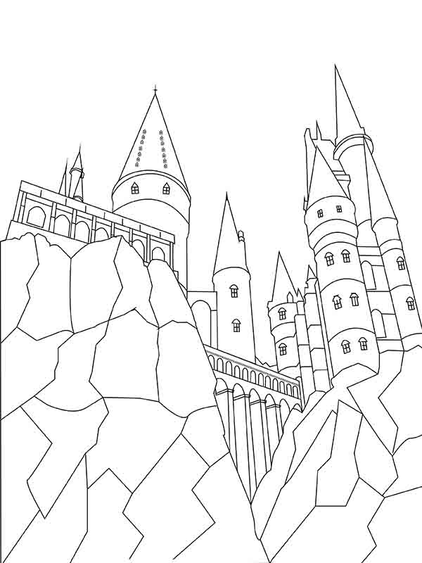 Hogwarts amazing castle fãrbung seite