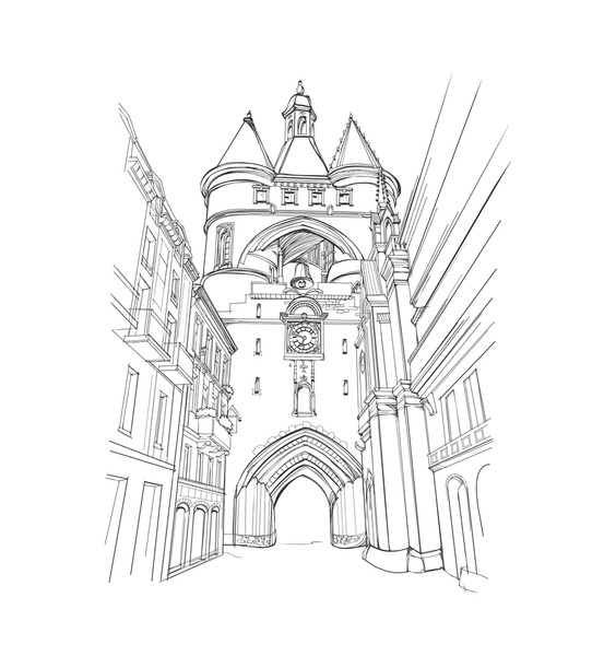Building colouring pages royalty