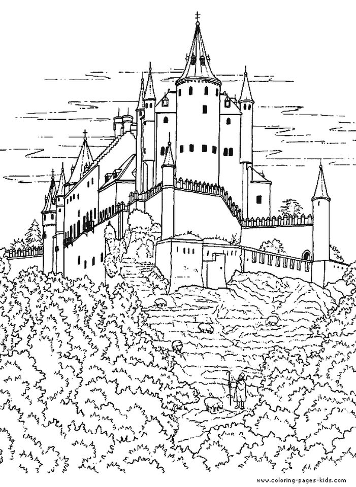 Free printable castle coloring pages