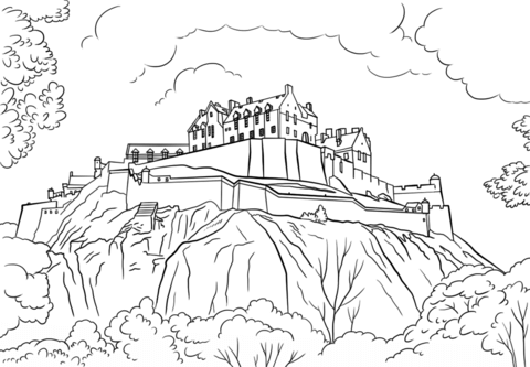 Edinburgh castle coloring page free printable coloring pages