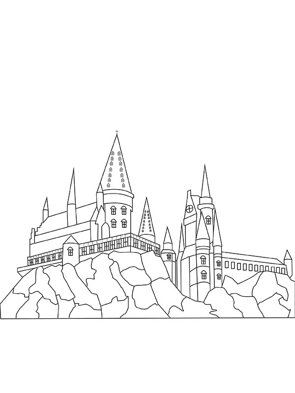 Hogwarts awesome castle coloring page