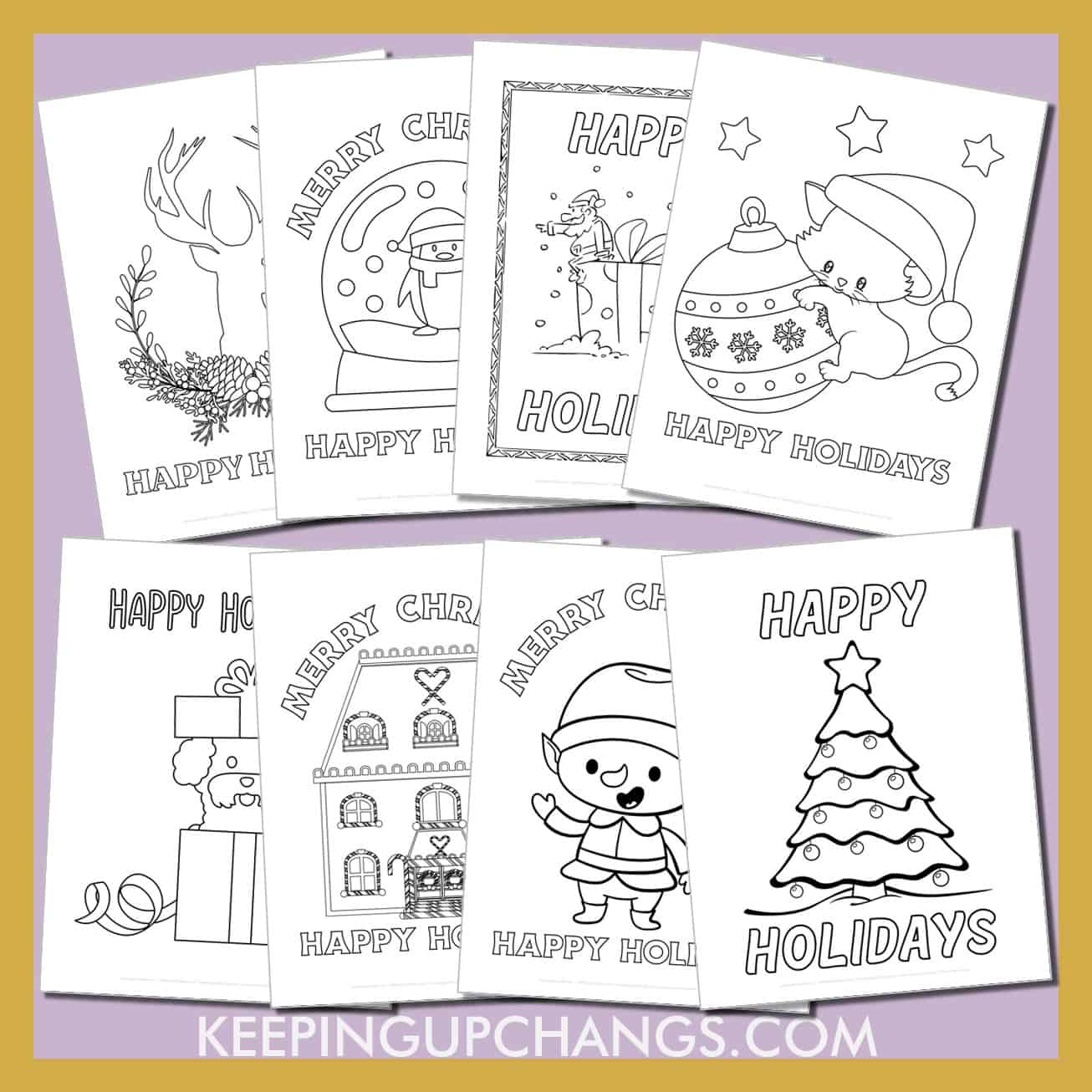 Free happy holidays coloring pages sheets popular printables