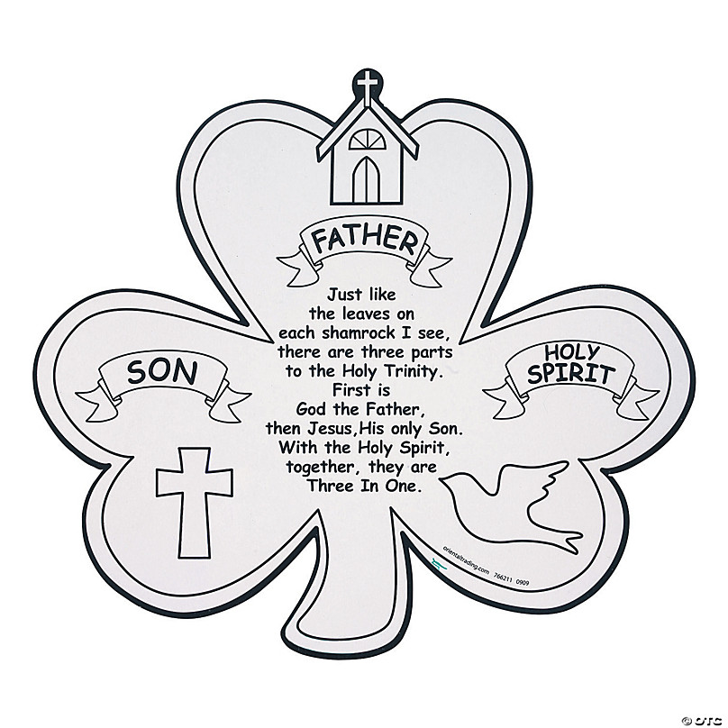 Color your own shamrock trinity cutouts