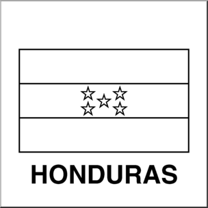 Clip art flags honduras bw i
