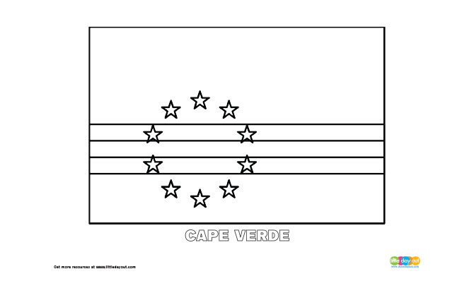 Free cape verde flag colouring page