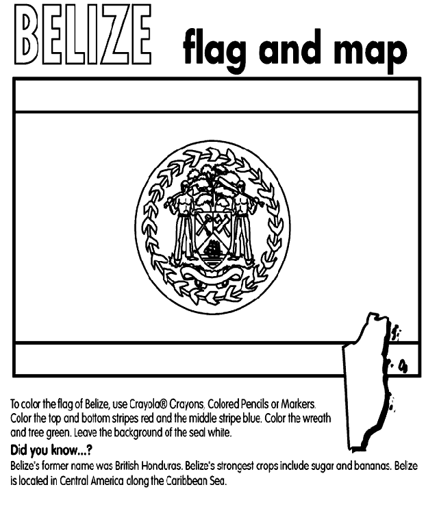 Belize on crayola flag coloring pages belize flag coloring pages