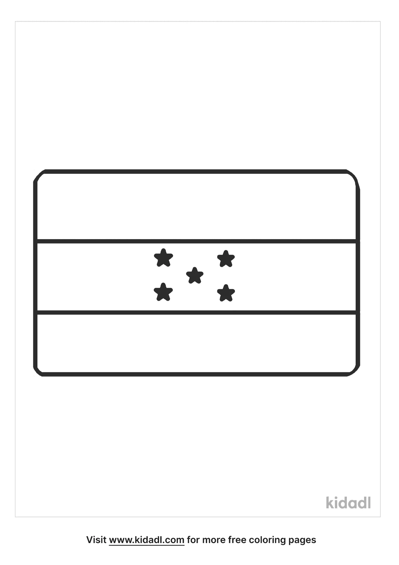 Free honduras flag coloring page coloring page printables