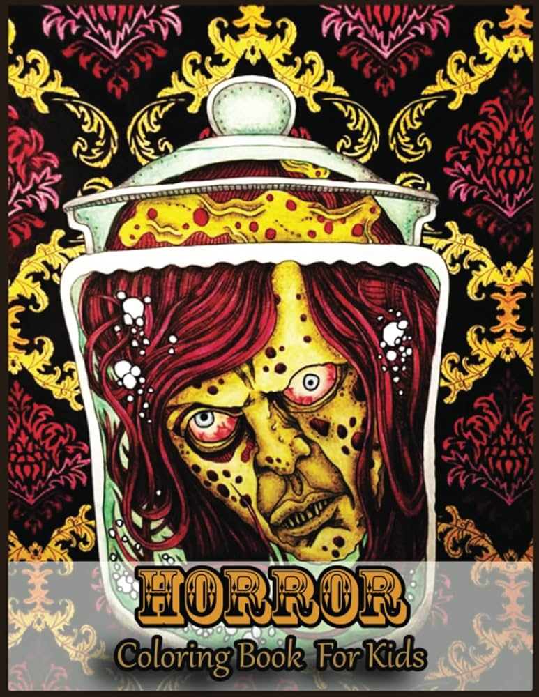 Horror coloring book for kids amazing horror coloring pages with simple designs high quality images use for relax stress relief and creativity tamieko cook books