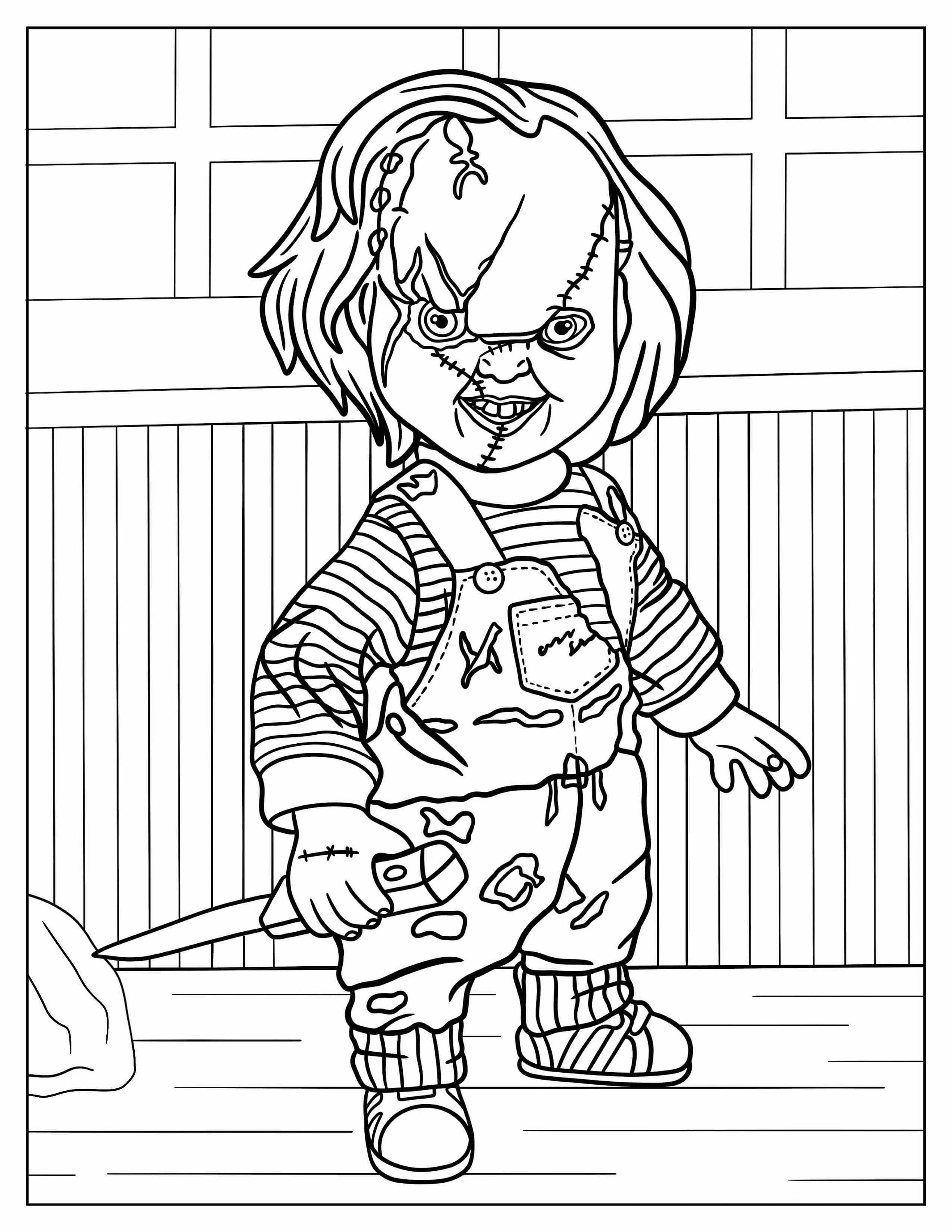 Horror movie coloring pages downloadable printable perfect for halloween horror movie fans instant download