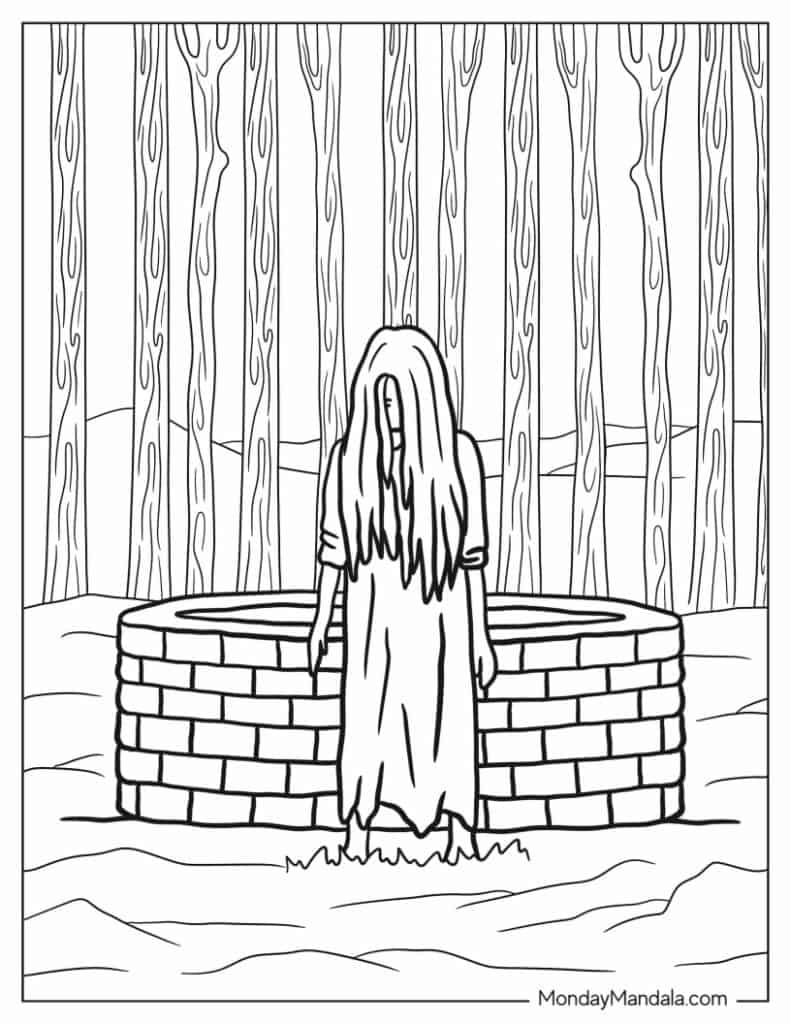 Horror coloring pages free pdf printables