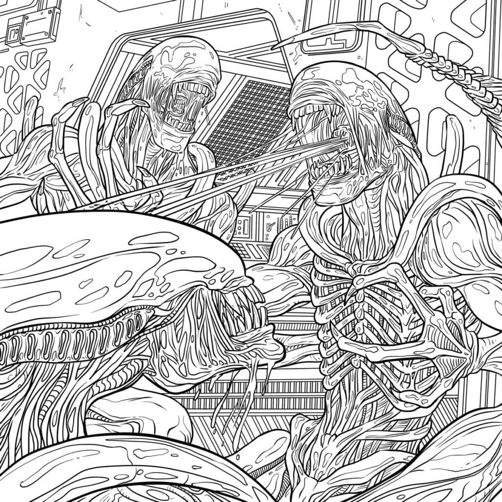 Very scary monsters coloring page