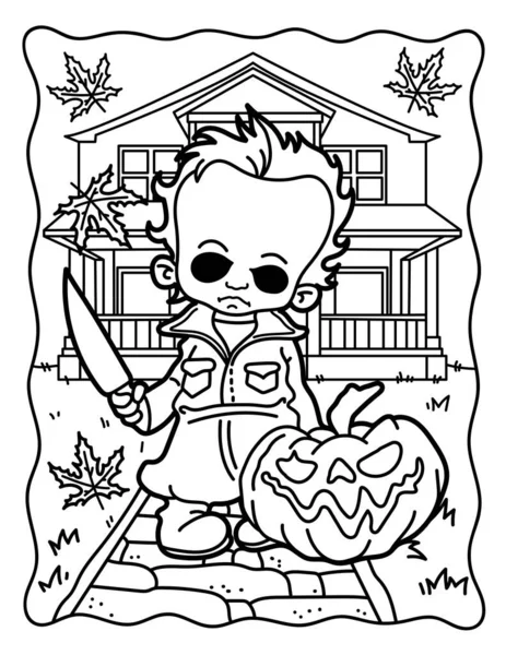 Coloring book children spooky characters coloring book adults halloween coloring stock vector by meineillustrations