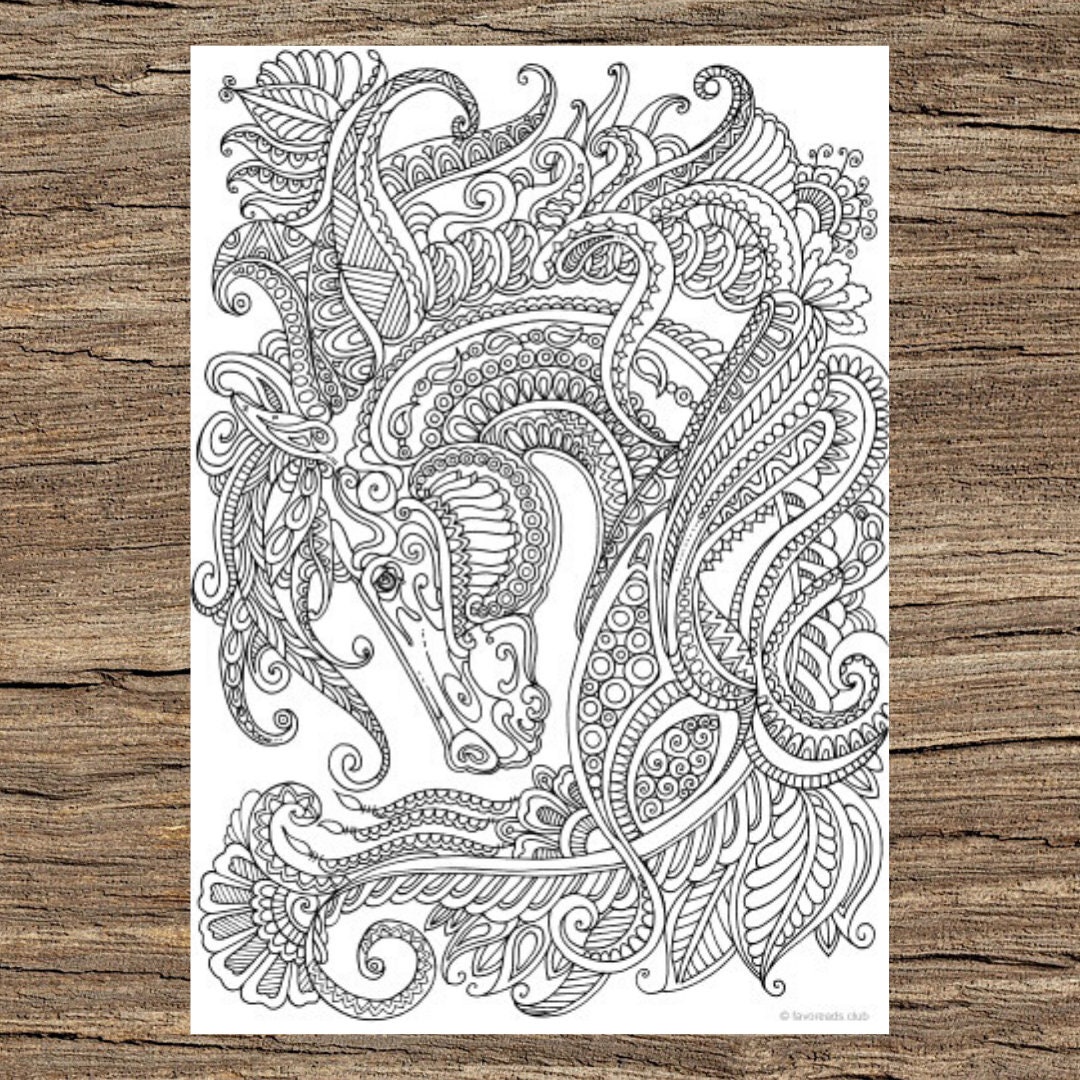 Graceful horse printable adult coloring page from favoreads coloring book pages for adults and kids coloring sheets coloring designs