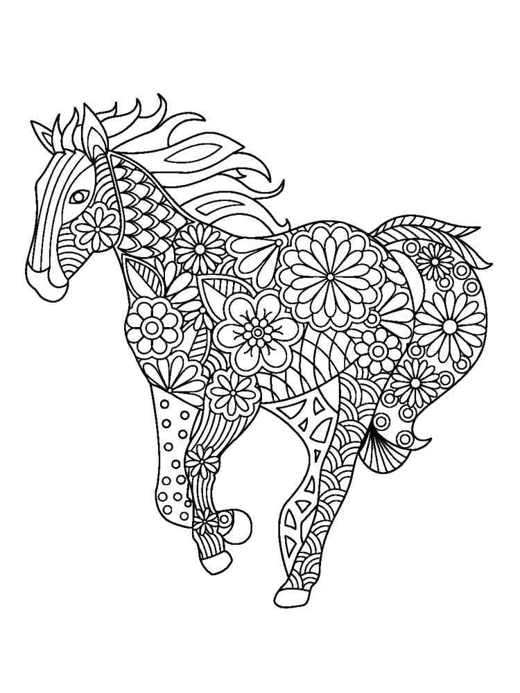 Free printable horse coloring pages for adults