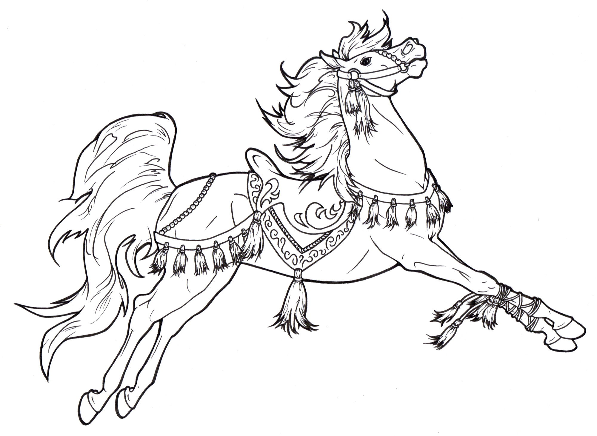 Horse coloring pages for adults