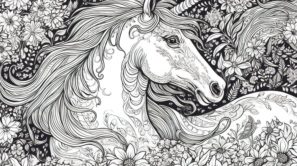 Coloring page for adults with a horse in the desert background unicorn picture to print and color unicorn colorful background image and wallpaper for free download