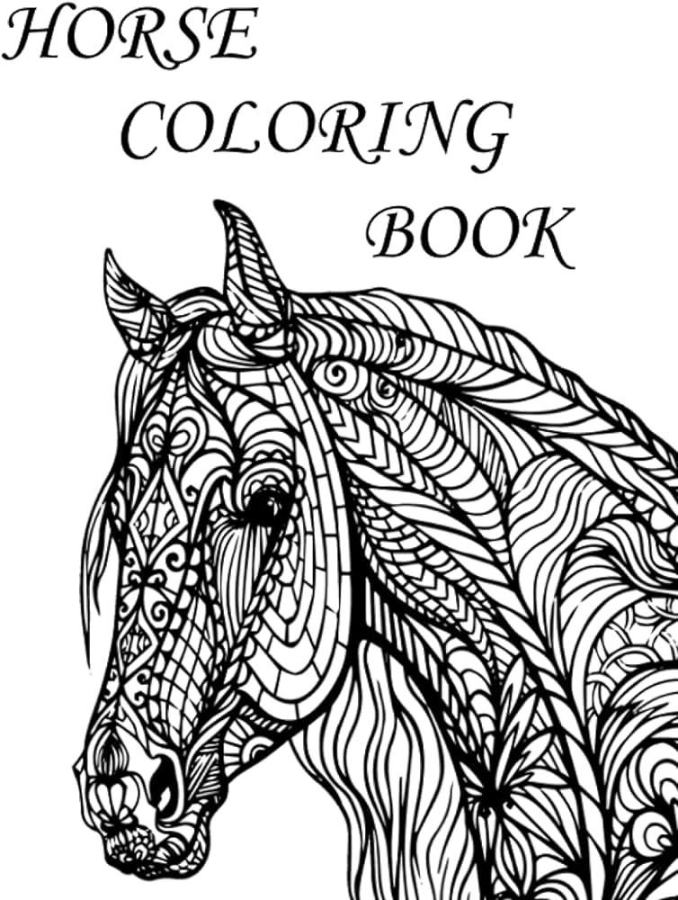 Horse coloring book an adult by abdessaamd moustaquim