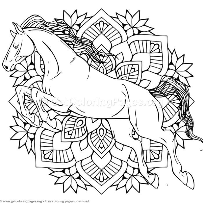 Horse mandala coloring pages free instant download coloring coloringbook coloringpages aâ horse coloring pages mandala coloring pages horse coloring books