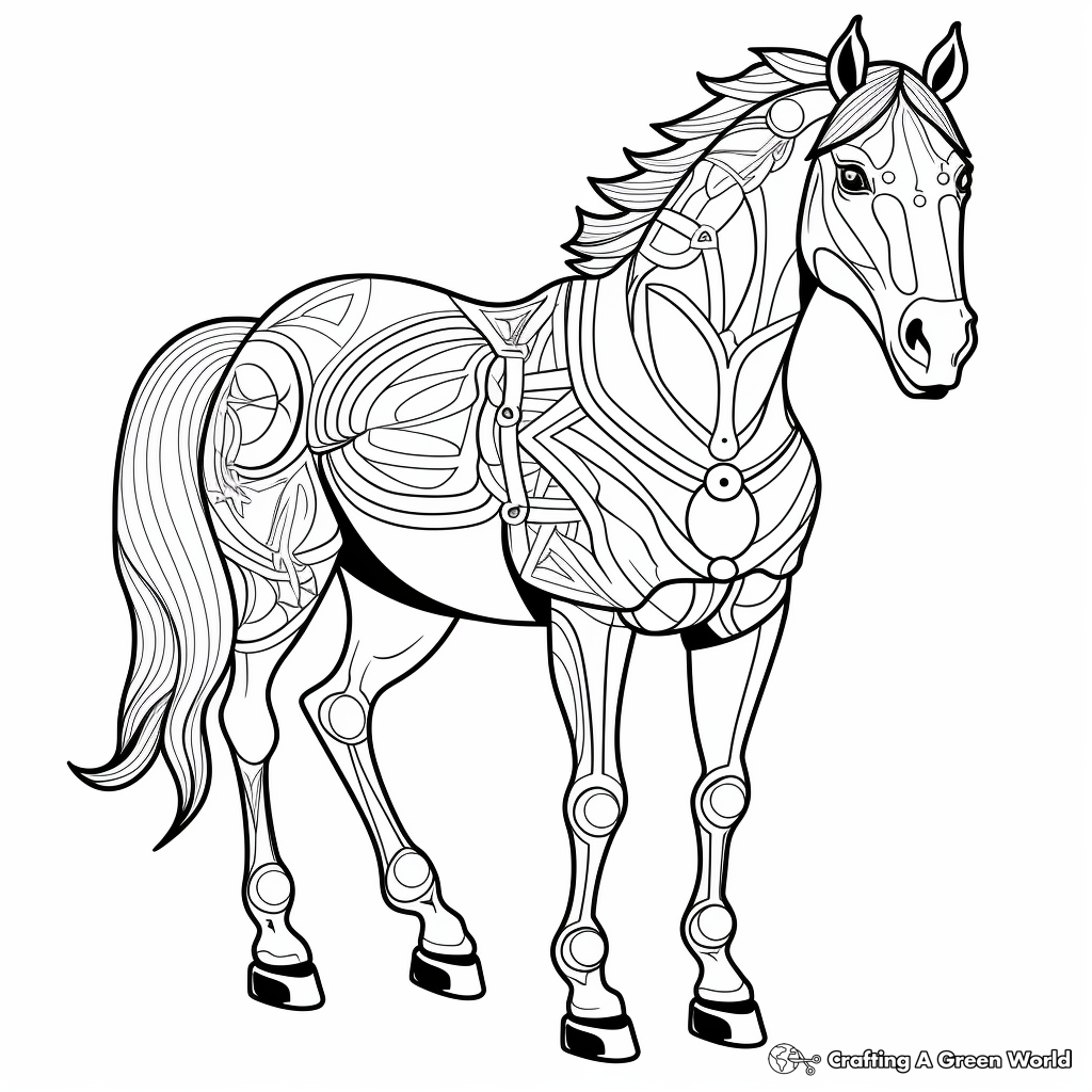 Horse mandala coloring pages